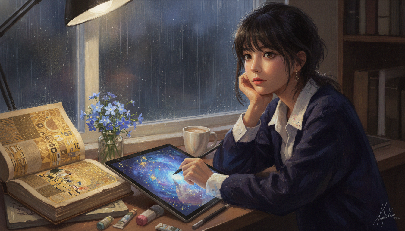 雨音と古い画集が教えてくれたこと：星屑のテクスチャを探す夜