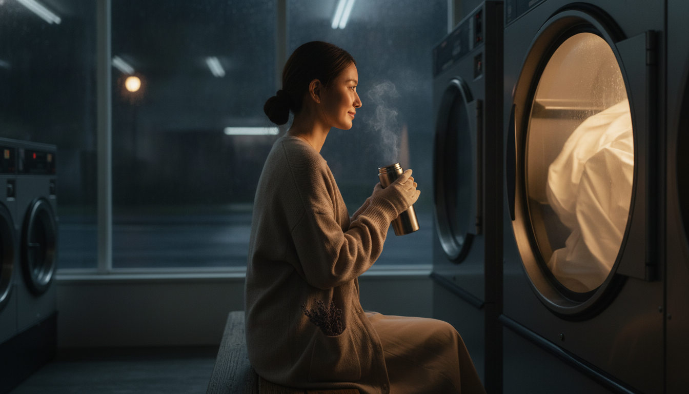 コインランドリーの温かい風と、夜の軌道を少しだけ外れる日