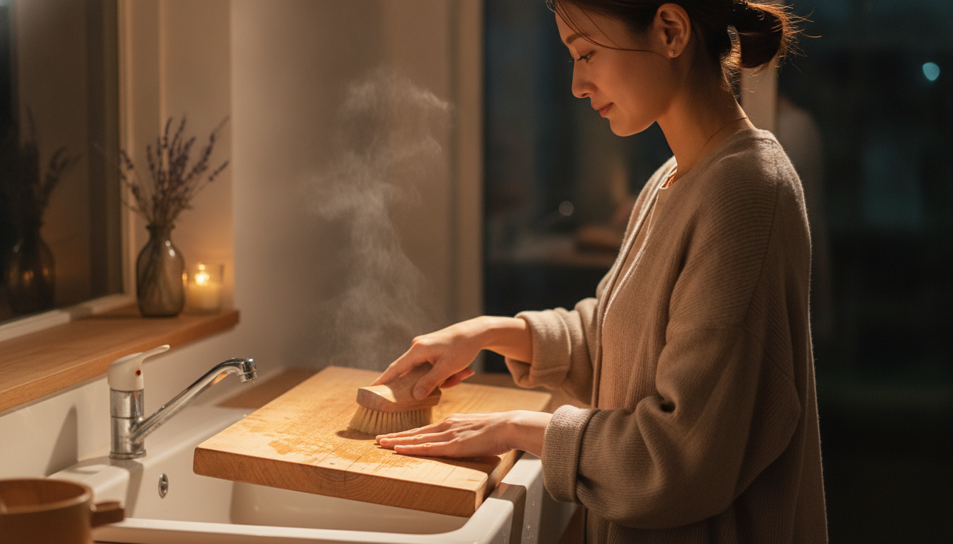 湯気とともに立ち昇る木の香りと、心に余白を取り戻す夜の片付け