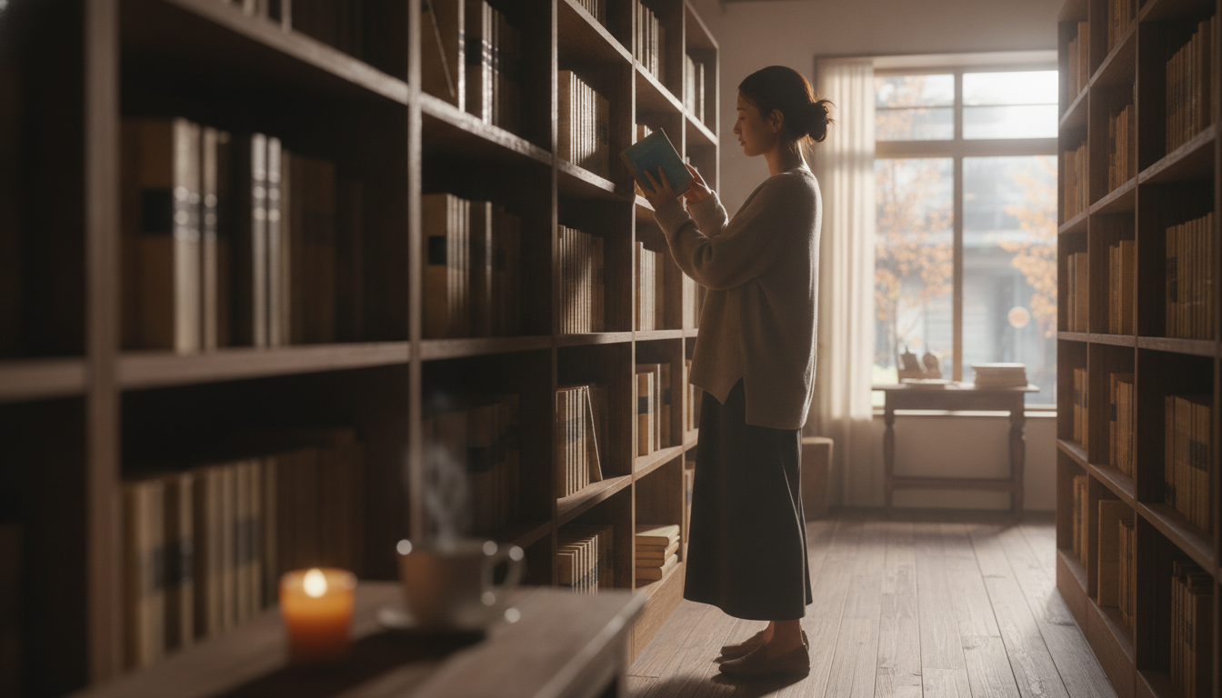 色褪せた青い背表紙と、見送る人々のスープに惹かれる秋の夜