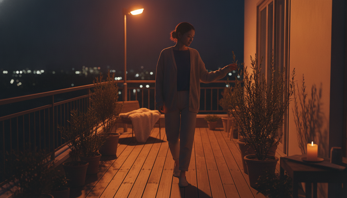 夜のベランダに揺れる影と、すべてを明るみにしない優しさ