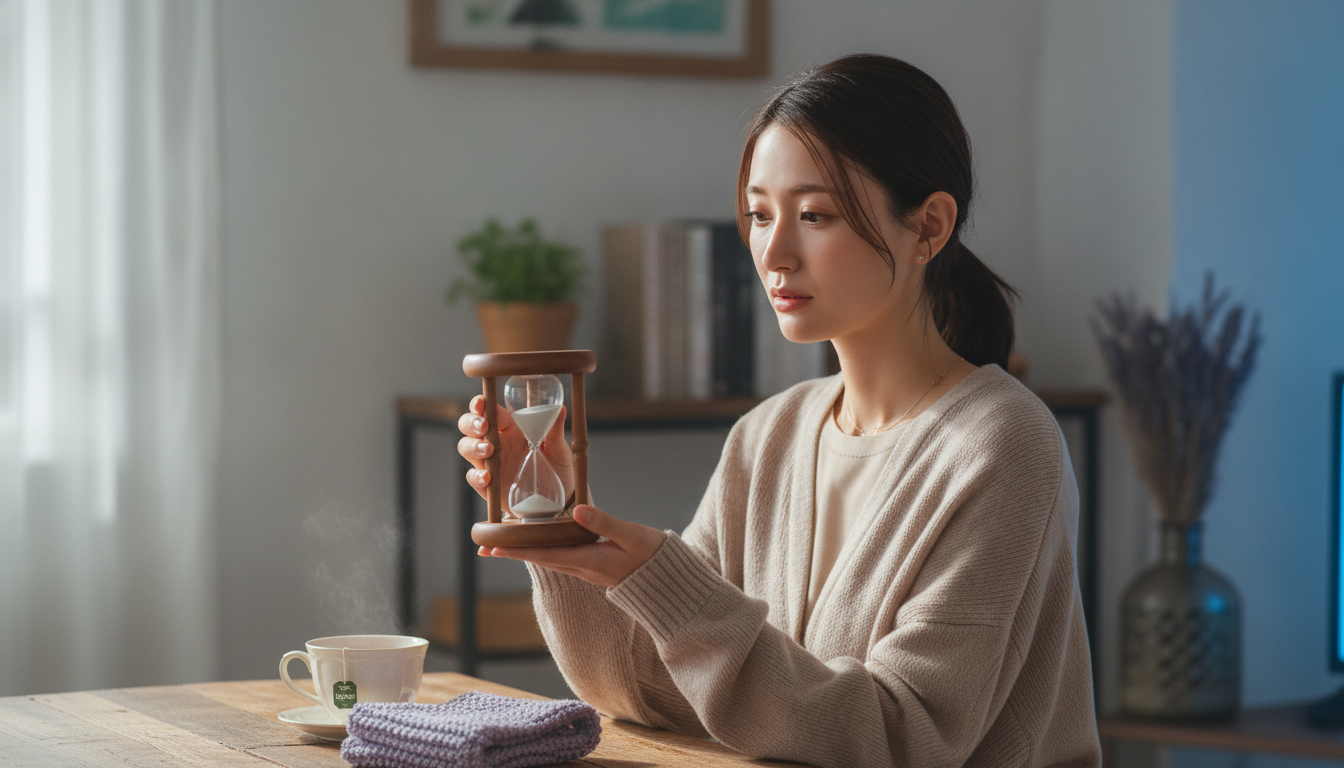 砂時計のくびれに残る数粒と、言葉にならなかった思いの行方