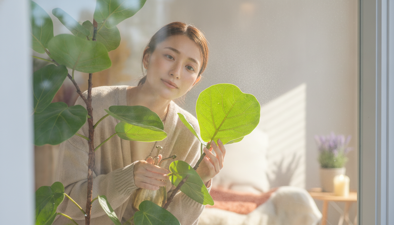 光を透かす葉脈と、隠れた不調を探す視線をほどく朝