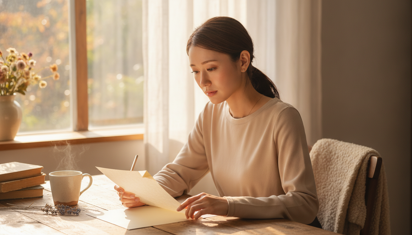 角の折れた便箋と、整わないまま言葉を置く朝の余白