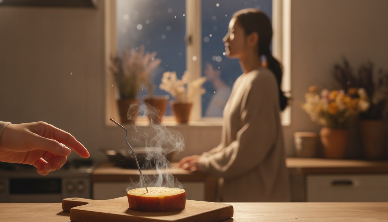 分厚い輪切りの中心に残る硬さと、言葉が熱を帯びるのを待つ夜
