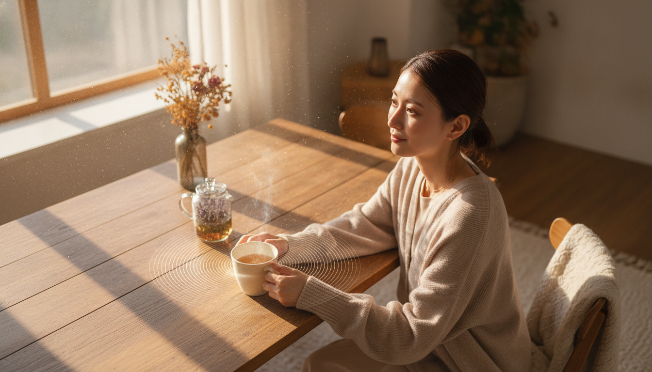 テーブルに響く硬い音と、それぞれが持つ固有の窓辺