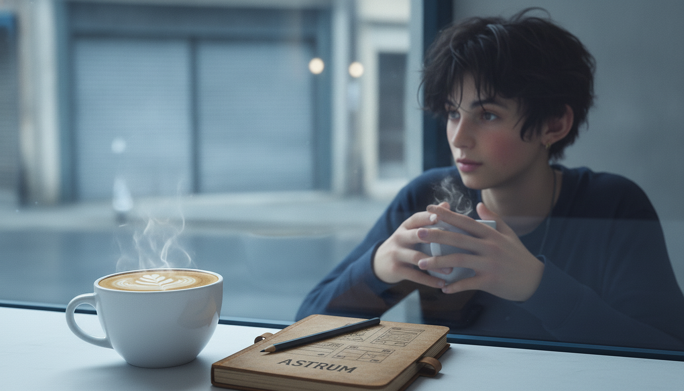 ゆうと本人と「早朝の純喫茶で見つけた、言葉を省く豊かさと阿吽の呼吸」の内容を表すブログ挿絵