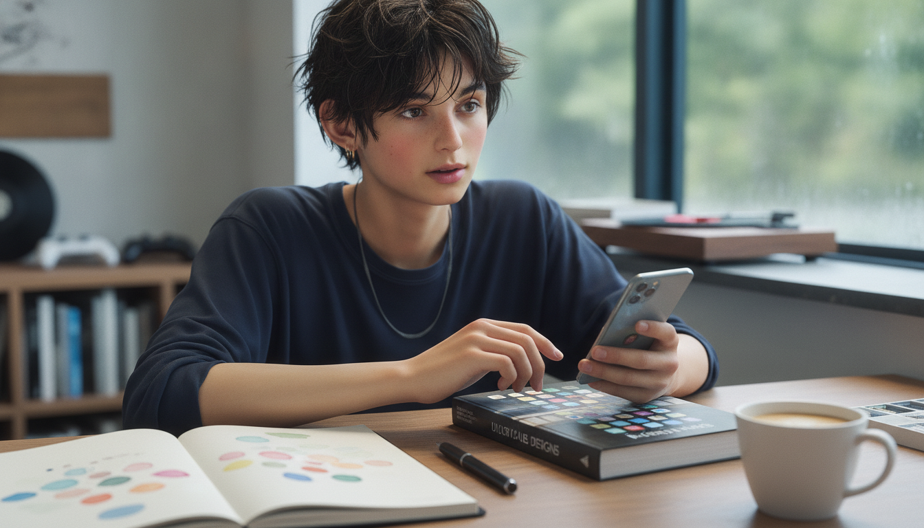 ゆうと本人と「機能性を手放した小さなカラーパレットと、迷子になる時間の心地よさ」の内容を表すブログ挿絵