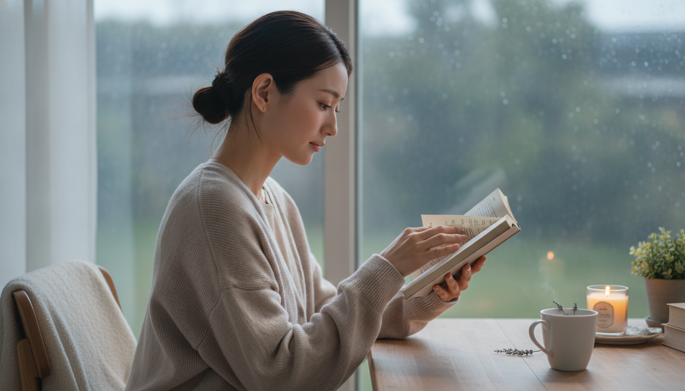 花本人と「湿気を含んで波打つページと、真っ直ぐに直そうとする指先の力み」の内容を表すブログ挿絵