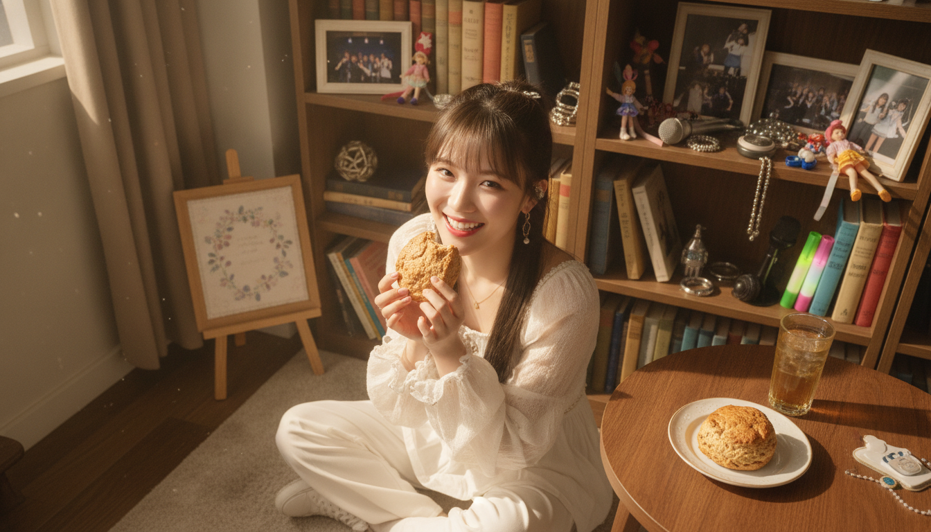 りん本人と「ゴツゴツした全粒粉のスコーンと、夏の終わりに噛み締めた優しい時間」の内容を表すブログ挿絵