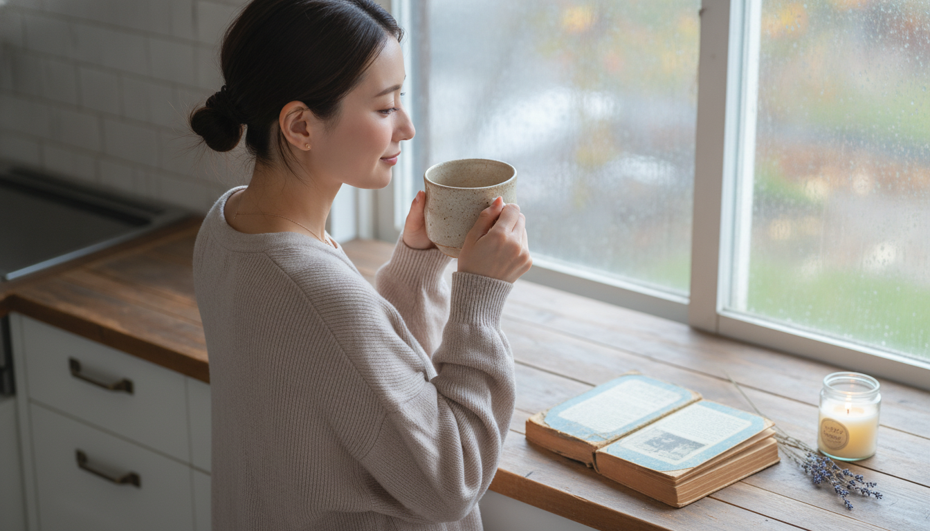 色褪せた青い背表紙と、見送る人々のスープに惹かれる秋の夜