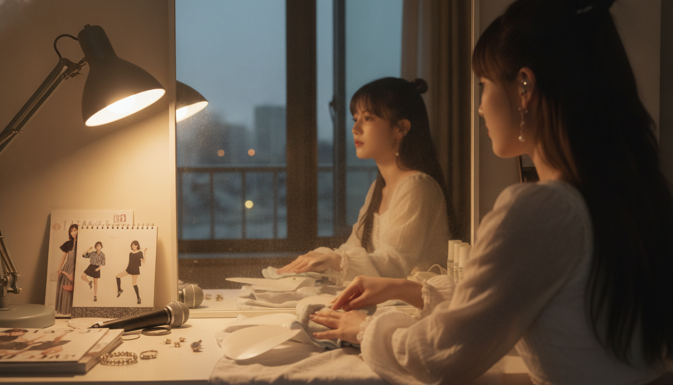 りん本人と「迷い込んだ秋の風と、コンセントを抜いた扇風機」の内容を表すブログ挿絵