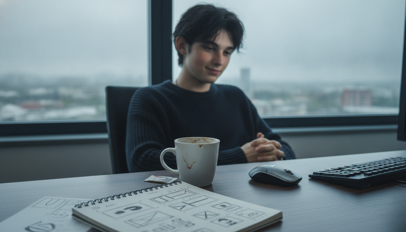 ゆうと本人と「見慣れた画面の模様替えと、新しいルールに身を委ねてみた日の余白」の内容を表すブログ挿絵