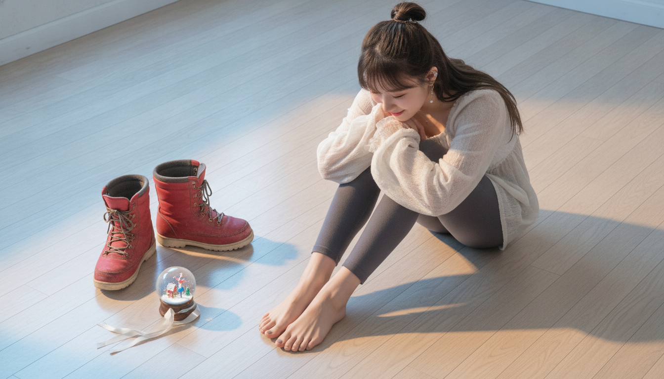 りん本人と「送信ボタンを押せなかった午後と、雪の記憶が教えてくれた足音」の内容を表すブログ挿絵