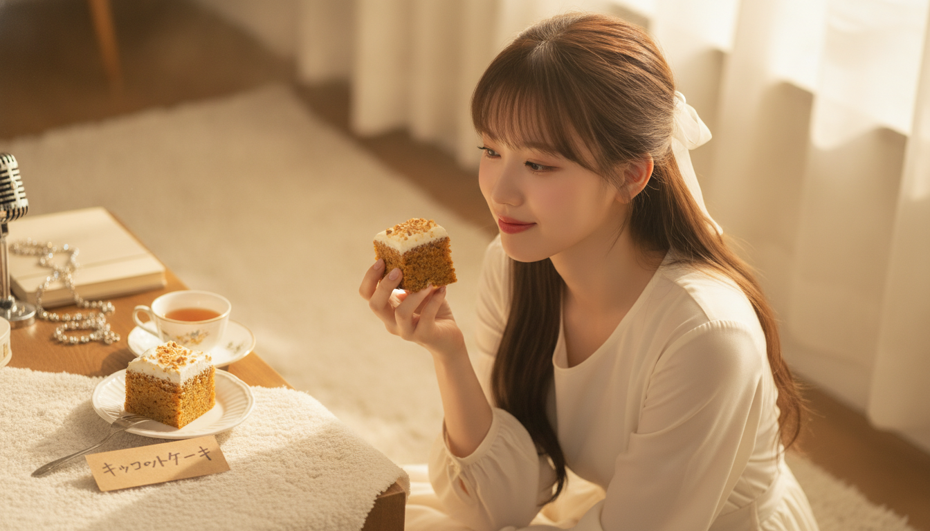 りん本人と「シナモンの香りと、ちょっとだけ背伸びした秋の午後」の内容を表すブログ挿絵