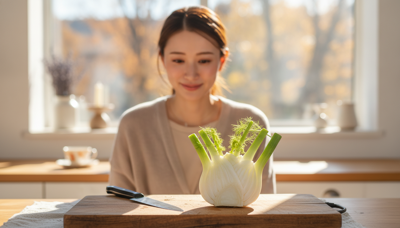 花本人と「白いフェンネルの断面と、判断を保留にする秋の午後」の内容を表すブログ挿絵