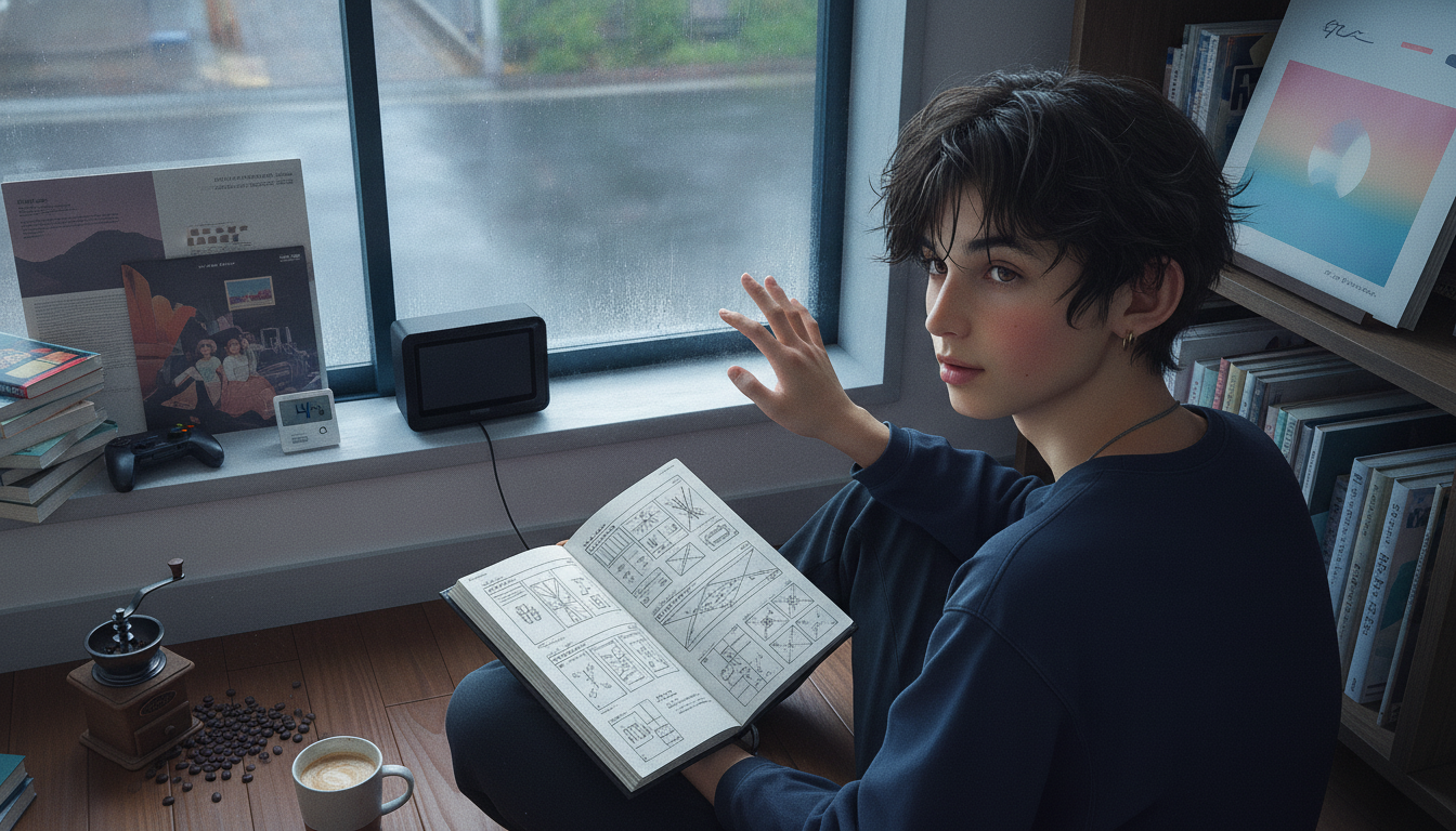 ゆうと本人と「14度の通知と、あえて保留にした朝の冷気が教えてくれたこと」の内容を表すブログ挿絵