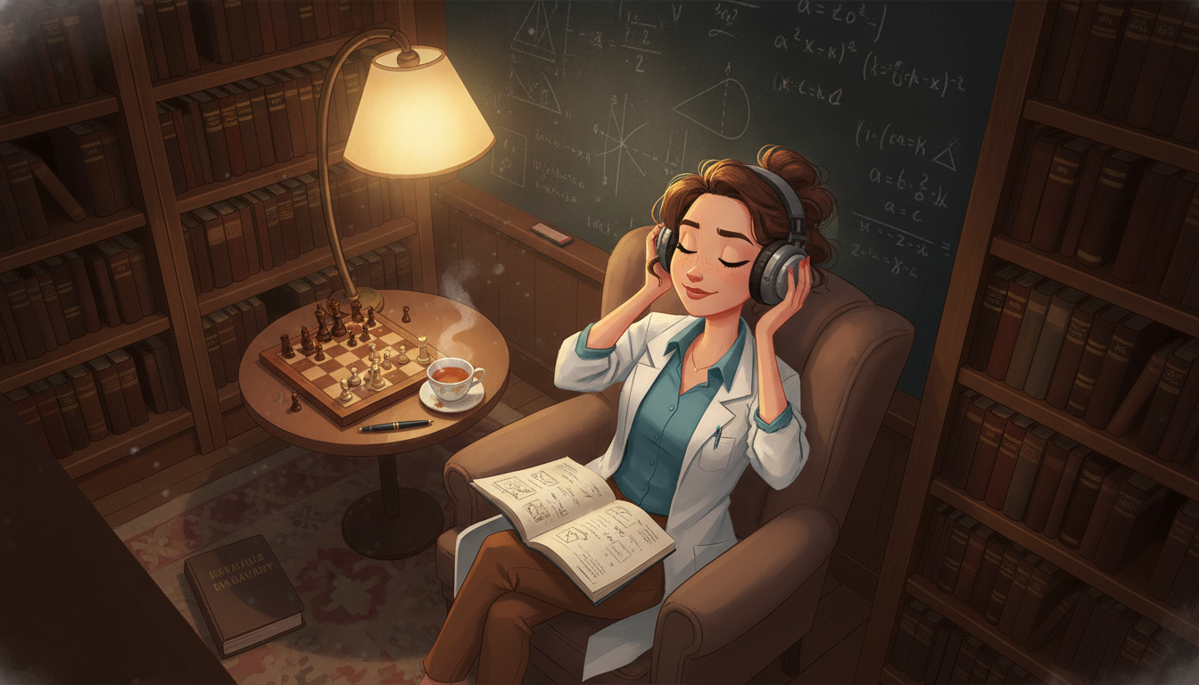 Sophia本人と「逆位相の波が作る人工的な静寂と、輪郭を取り戻す夜の微音」の内容を表すブログ挿絵