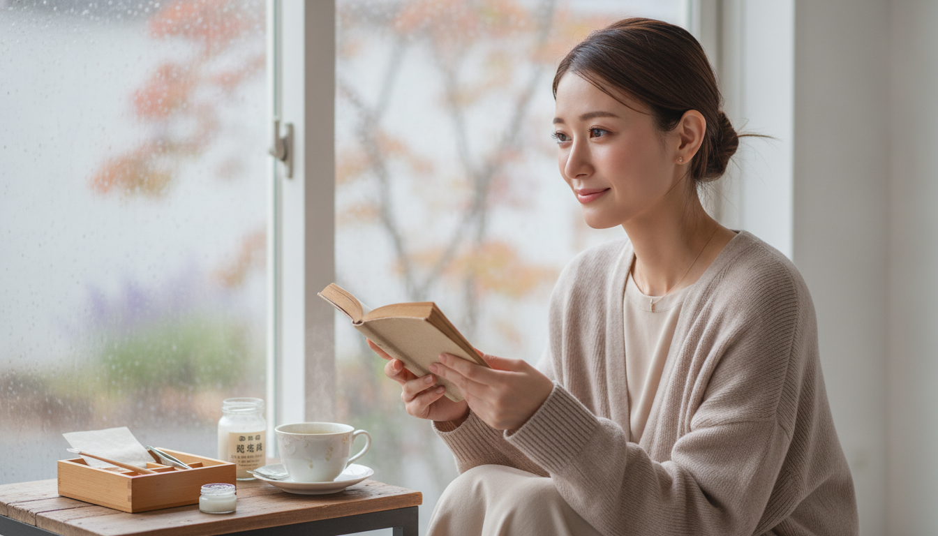 擦り切れたページの縁と、和紙が繋ぐ秋の午後の余白