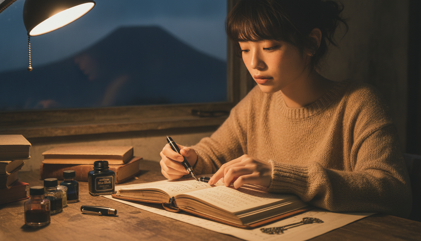 夜更けのブルーブラックと、過去の私との静かな対話